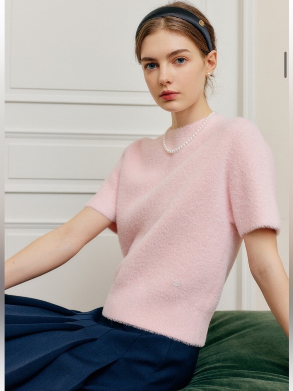 Karli Soft Stretch Knit Top (Color: Pink, Size: XS)